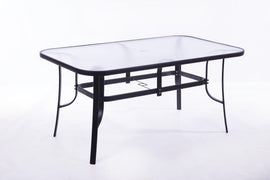 image of Seagull Table 150cm L150*W90*H70cm, Steel 42*14mm, 5mm Tempered Glass Top