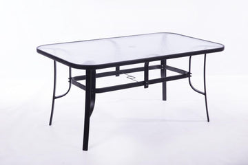 image of Seagull Table 150cm L150*W90*H70cm, Steel 42*14mm, 5mm Tempered Glass Top
