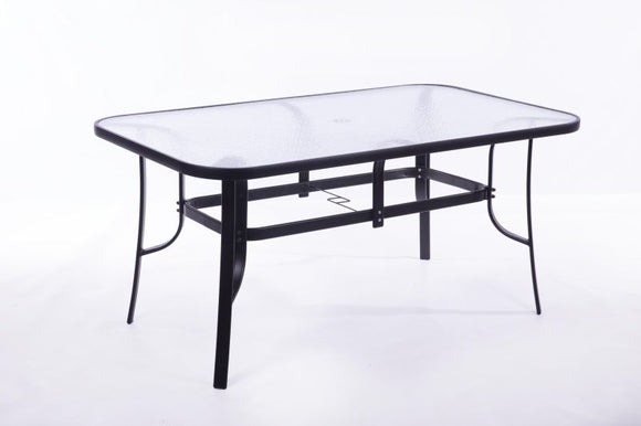 image of Seagull Table 150cm L150*W90*H70cm, Steel 42*14mm, 5mm Tempered Glass Top