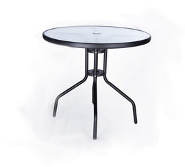 image of Seagull Table 80cm D80*H70cm, Steel 25*0.8mm, 5mm Tempered Glass Top