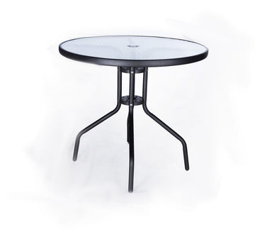 image of Seagull Table 80cm D80*H70cm, Steel 25*0.8mm, 5mm Tempered Glass Top