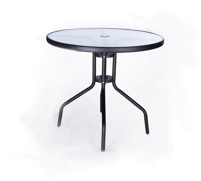 image of Seagull Table 80cm D80*H70cm, Steel 25*0.8mm, 5mm Tempered Glass Top
