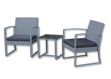 image of Seagull Torino Bistro Set Grey Rattan-Look