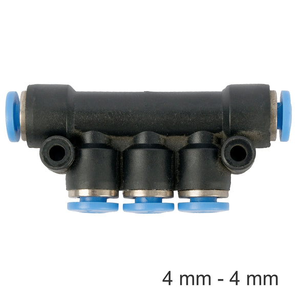 Image of an AirCraft PU Hose Fitting Manifold 4mm-4mm