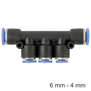 Image of an AirCraft PU Hose Fitting Manifold 6mm-4mm
