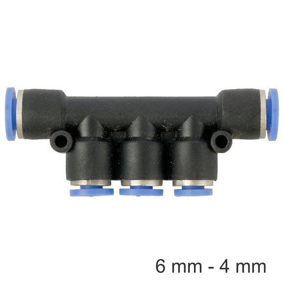 Image of an AirCraft PU Hose Fitting Manifold 6mm-4mm