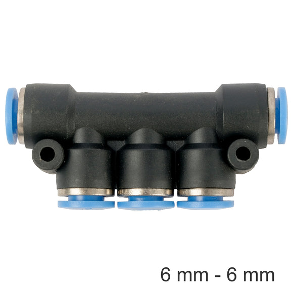 Image of an AirCraft PU Hose Fitting Manifold 6mm-6mm