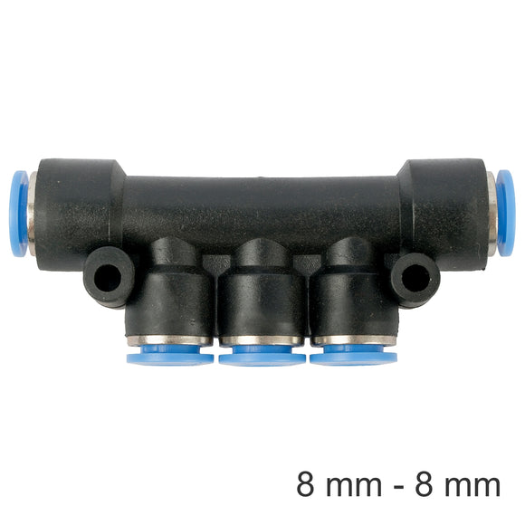 Image of an AirCraft PU Hose Fitting Manifold 8mm-8mm
