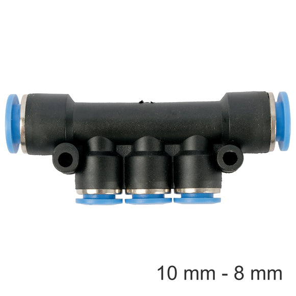 Image of an AirCraft PU Hose Fitting Manifold 10mm-8mm