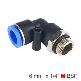 Image of an AirCraft PU Fitting Elbow With O-Ring 6mm-1/4 M 