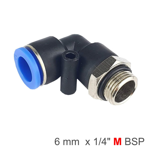 Image of an AirCraft PU Fitting Elbow With O-Ring 6mm-1/4 M 