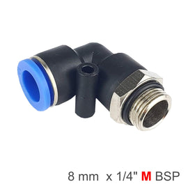 Image of an AirCraft PU Fitting Elbow With O-Ring 8mm-1/4 M