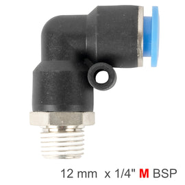 Image of an AirCraft Elbow 12mm-1/4 M PU Hose Fitting