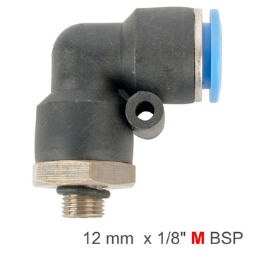 Image of an AirCraft Elbow With O-Ring 12mm-1/8 M PU Hose Fitting