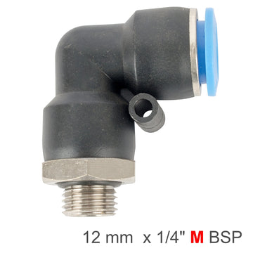Image of an AirCraft Elbow With O-Ring 12mm-1/4 M PU Hose Fitting