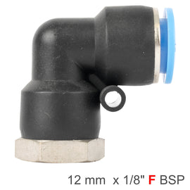Image of an AirCraft PU Hose Fitting Elbow 12mm-1/8 F