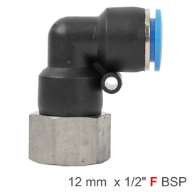 Image of an AirCraft PU Hose Fitting Elbow 12mm-1/2 F