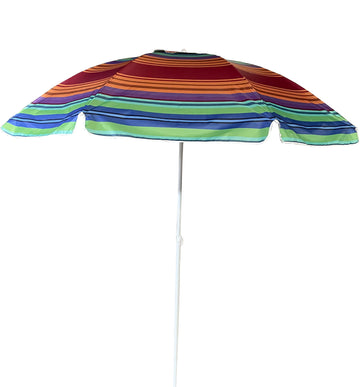 image of Seagull Beach Umbrella 256cm Wind Vent Tilt UV50 Silver Coated