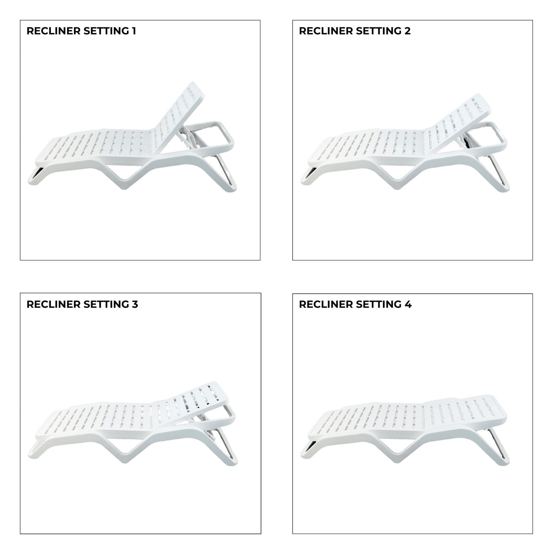 Image of a ECONOFURN Scirocco Lounger - White 2