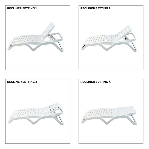 Image of a ECONOFURN Scirocco Lounger - White 2