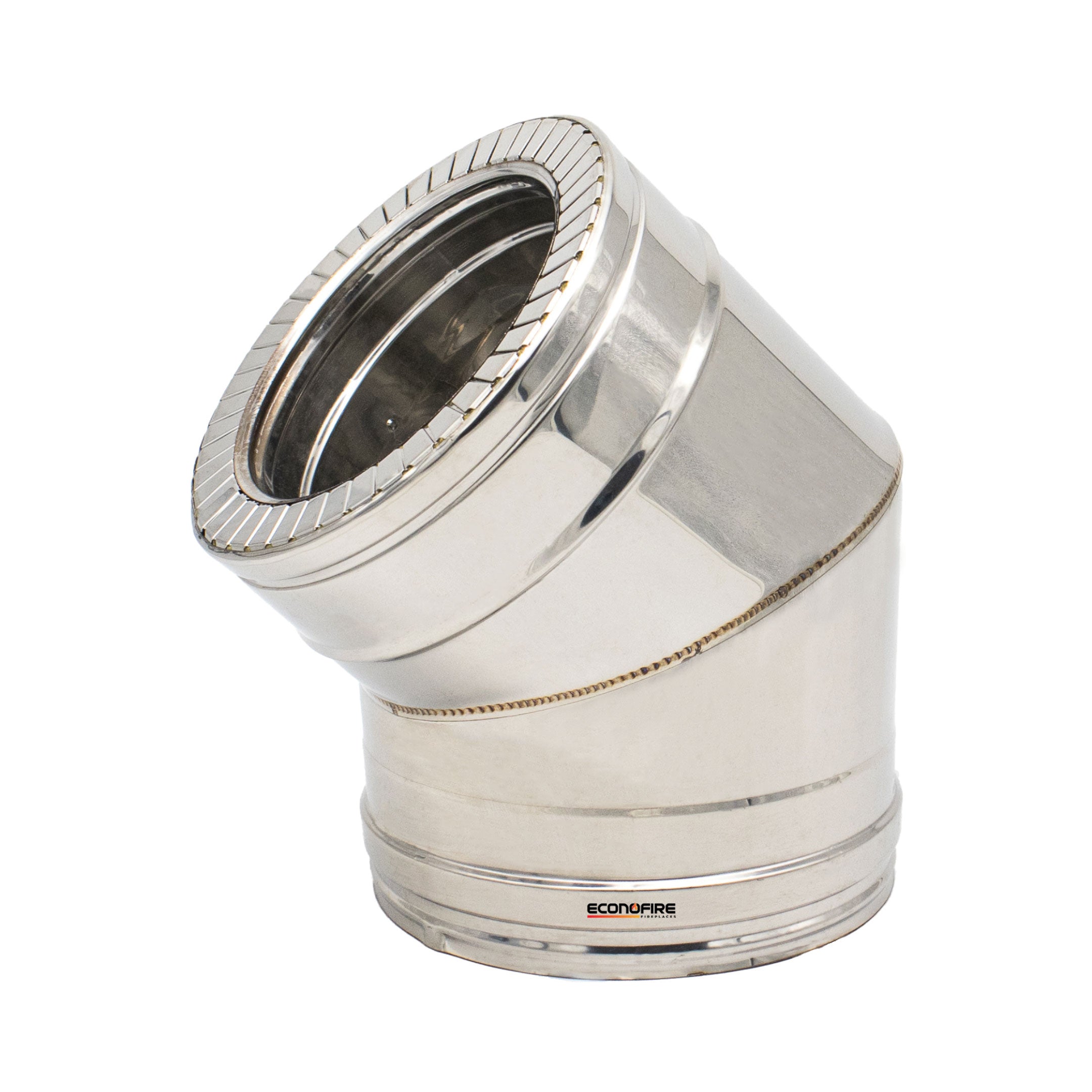 Econofire 130mm Double Skin Flue Bend 45-Degree