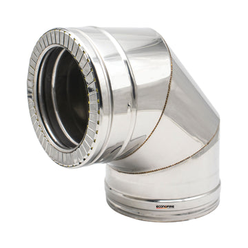 Econofire 130mm Double Skin Flue Bend 90-Degree
