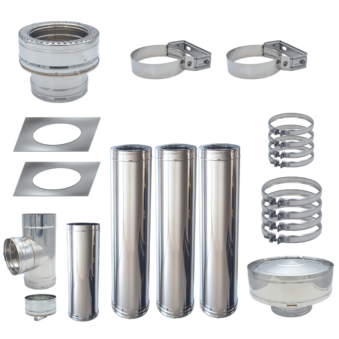Image of a ECONOFIRE 130mm External (Rear) Flue Kit 1