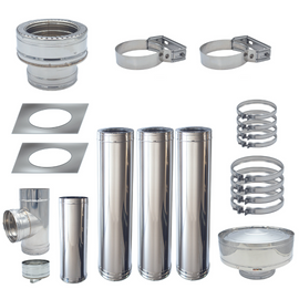 Image of a ECONOFIRE 130mm External (Rear) Flue Kit 1