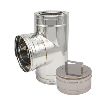 Image of a ECONOFIRE 130MM Double Skin T-Piece 1