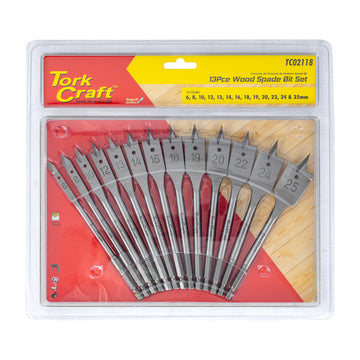 Image of a Tork Craft Spade Bit Set 13pce Double Blister