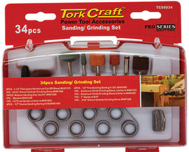 Image of a Tork Craft Sanding & Grinding Set 34 Pce Mini