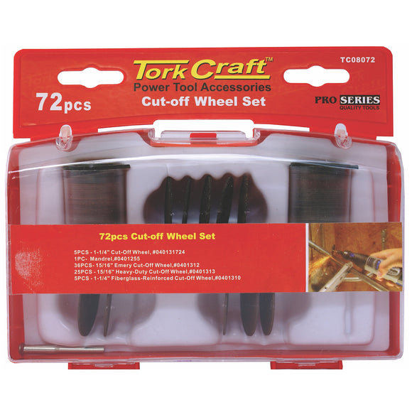 Image of a Tork Craft Mini Rotarty Cut-off Wheel Set 72 Pce