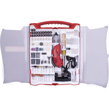 Image of a Tork Craft Rotary Tool 170w Accessory Set 245pc With Stand And Flex Shaft