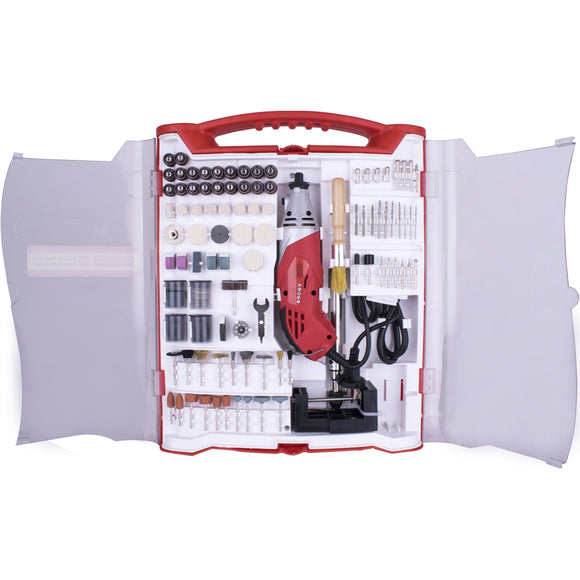 Image of a Tork Craft Rotary Tool 170w Accessory Set 245pc With Stand And Flex Shaft