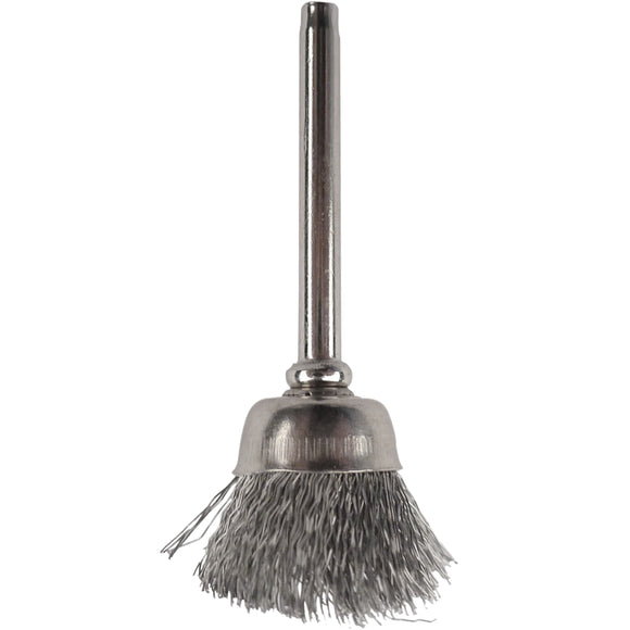 Image of a Tork Craft Mini Carbon Steel Brush 12.7mm Cup 3.2mm Shank