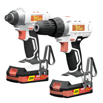 Image of a Tork Craft Drill & Impact Driver Twin Pack 20v 2 X 2.0Ah Battery Std Charger Carry Bag