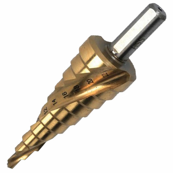 Image of a Tork Craft Step Drill Bit HSS 4-22mmx2mm Spiral