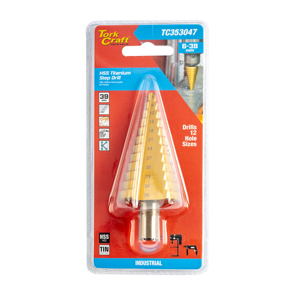 Image of a Tork Craft Step Drill Bit HSS 6-39mm M2 