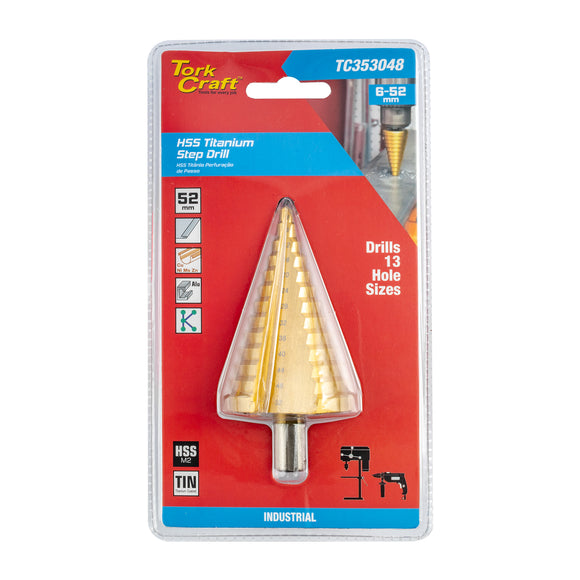 Image of a Tork Craft Step Drill Bit HSS 6-52mm M2 
