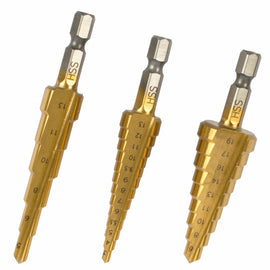 Image of a Tork Craft Step Drill Set 3pce In Blister
