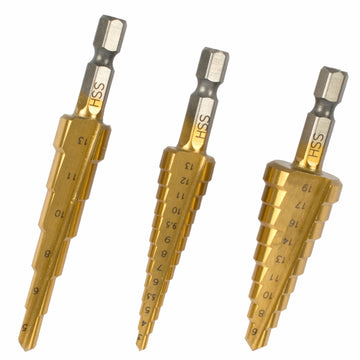 Image of a Tork Craft Step Drill Set 3pce In Blister