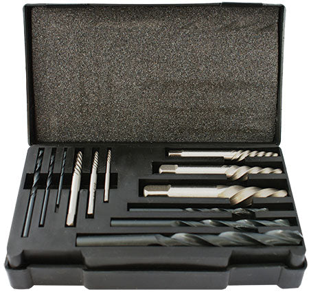 Image of a Tork Craft Screw Extractor Set 12 Pce With Drill Bits For M3 - M24 Screws / Studs