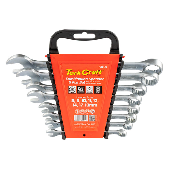Image of a Tork Craft 8pc Combination Spanner Set 8-9-10-11-13-14-17-19mm