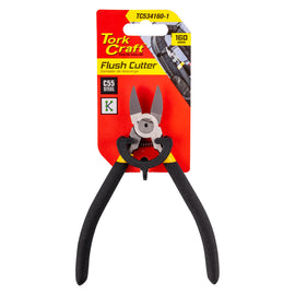 Image of a Tork Craft Plastic Cutter 160mm Diagonal Side Cutter Pliers Flush Cut Cable Tie