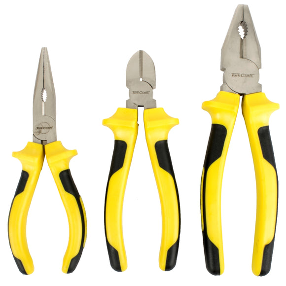 Image of a Tork Craft Plier 3pc Kit Comb Side Long Nose Plier Set