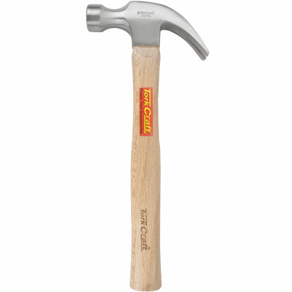 Image of a Tork Craft Hammer Claw 570g (20oz) Wooden Handle 280mm & Full  POL Head