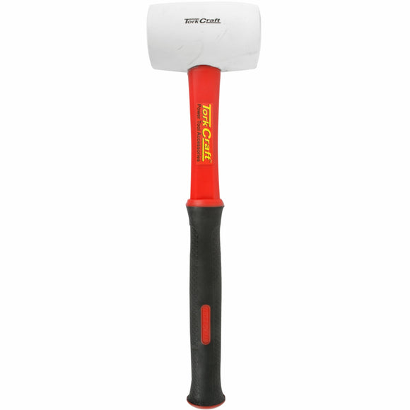 Image of a Tork Craft Hammer Rubber Mallet 450g (16oz) Fibreglass Handle White Non-marking