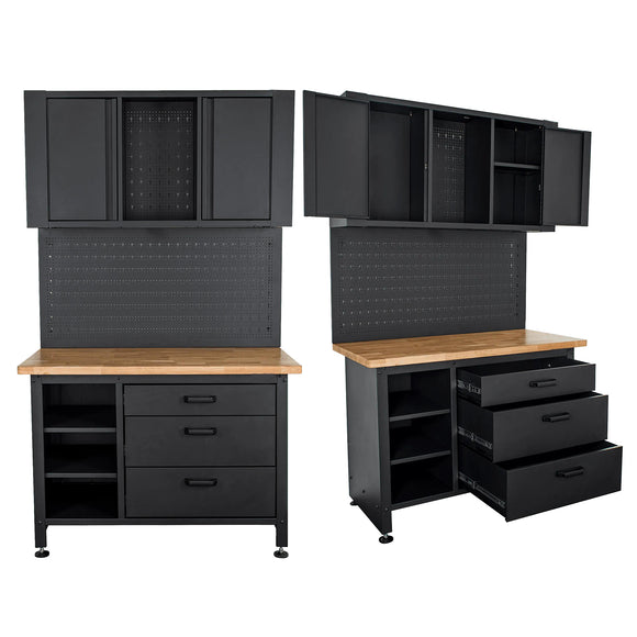 Image of a Tork Craft Wall Mount Metal Storage Unit 2000x1200mm Cupboard/ Peg Board/Work Bench