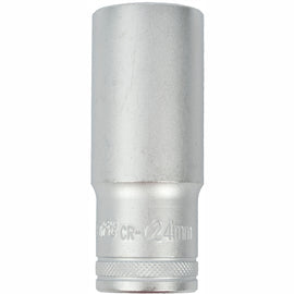 Image of a Tork Craft Socket 24mm 1/2' Dr Deep Socket CRV 12 Point