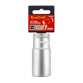 Image of a Tork Craft Socket 27mm 1/2' Dr Deep Socket CRV 12 Point